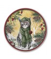 PLAT CHAT NOËL PORCELAINE DIAM 31CM C2