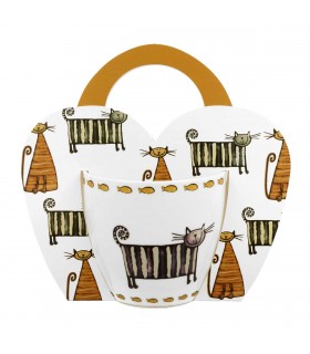 MUG 460ML CHATS PANIER SET DE 4