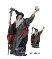 MERLIN + BOULE CAPE ROUGE SET DE 4  H.18CM