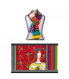 FOULARD PUPAZZE ROUGE 180X110CM SET DE 3