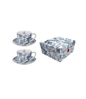 SET 2 TASSES+SOUCOUPES 280ML ORIENT BLUE