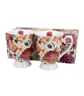 SET 2 MUGS 250ML SPRING ROSES WHITE C2