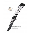 COUTEAU PAPILLON POIGNEE ALU 10CM LAME NOIRE