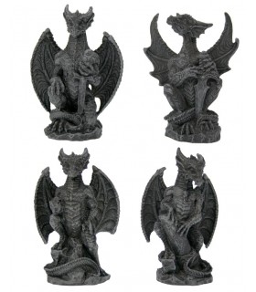 DRAGON GRIS SET DE 4 ASS H.10 CM