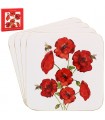 SET 4 COASTERS COQUELICOT 11X11 C4