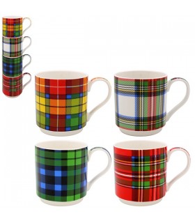 MUG TARTAN 300ML EMPILABLE SET DE 4 ASS