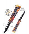 COUTEAU PAPILLON ALU DRAGON ACIER 420 9.2CM