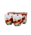 SET 2 MUGS 380ML CLASSIC COQUELICOT C2