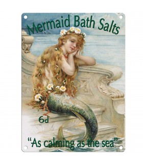 PLAQUE 15X20 MERMAID BATH SALTS C3