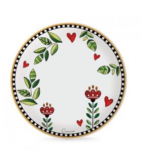 SET 6 ASSIETTES PLATES JAUNE 27CM