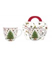 MUG 460ML PANIER CHRISTMAS TREE SET DE 4