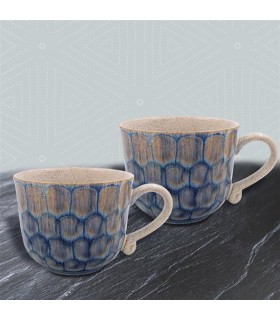 DEJEUNER 450ML REACTIVE GLAZE BLEU SET DE 2