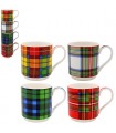 MUG TARTAN 300ML EMPILABLE SET DE 4 ASS