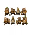 CHOUETTE ANIMAUX 6.3X5.7X10 SET DE 8 ASS