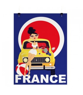 AFFICHE VOITURE R FRANCE 30X40