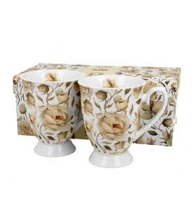 SET 2 MUGS ENGLISH ROSES WHITE 250ML C2