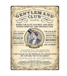 PLAQUE 15X20 GENTLEMANS CLUB C3