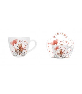 MUG 460ML OURS VELO COEURS PANIER SET DE 4