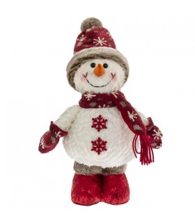 BONHOMME DE NEIGE PELUCHE 18X11X36