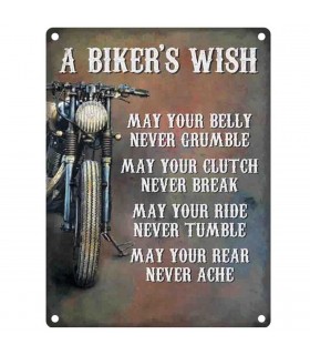 PLAQUE 30X40 A BIKER'S WISH C2