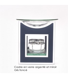 BRULE PARFUM VERRE GRIS/ARG 12.5X10CM C2