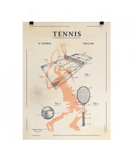 AFFICHE TENNIS RETRO 30X40