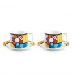 SET 2 TASSES CAPPUCCINO BRITTO FLOWER 220 ML