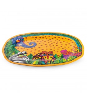 PLATEAU MELAMINE L.BURCH JUNGLE JAUNE 50X35