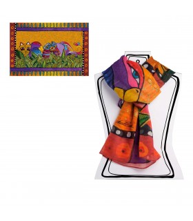 SET 3 FOULARDS L.BURCH JUNGLE ORANGE 180X110CM