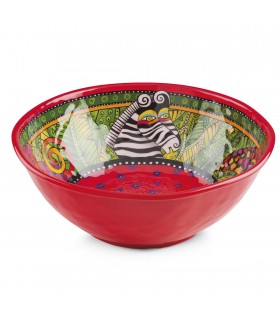 SALADIER MELAMINE L.BURCH JUNGLE ROUGE RD.31CM