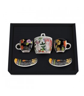 SET 2 TASSES CAFE PUPAZZE+SUCRIER NOIR COFFRET