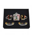 SET 2 TASSES CAFE PUPAZZE+SUCRIER NOIR COFFRET