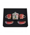 SET 2 TASSES CAFE PUPAZZE+SUCRIER ROUGE COFFRET