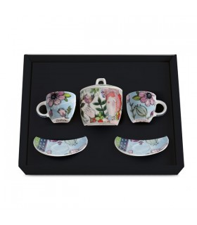 SET 2 TASSES CAFE PUPAZZE+SUCRIER BLEU CIEL COFFRET