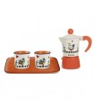 SET CAFETIERE+2 TASSES EXPRESSO+PLATEAU ORANGE