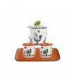 SET PLATEAU+2 TASSES EXPRESSO+SUCRIER ORANGE