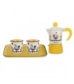 SET CAFETIERE+2 TASSES EXPRESSO+PLATEAU JAUNE