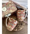 SET 2 MUGS 380ML STRAWBERRY THIEF RED C2