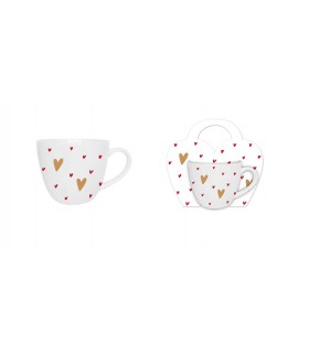 MUG 460ML COEURS 4 PANIER SET DE 4