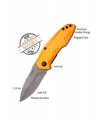 COUTEAU MANCHE ALU ORANGE ACIER 420 6.5CM