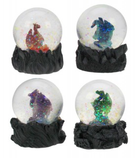 DRAGON BOULE DE NEIGE SET DE 8  H.6CM