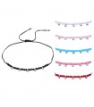 BRACELET CORDE PERLES 14CM-22CM SET DE 12 ASS