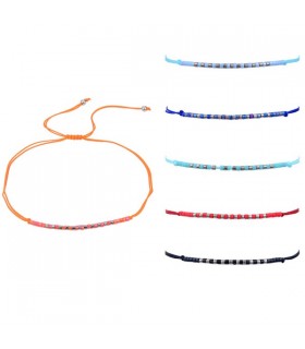 BRACELET CORDE 14CM-22CM SET DE 12 ASS