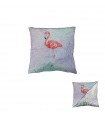 COUSSIN FLAMANT ROSE SEQUINS 40X40*