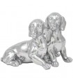 COUPLE CHIEN TECKEL SILVER ART 21X18X17