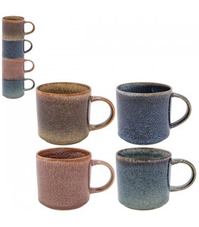 MUG REACTIVE GLAZE 400ML EMPILABLE SET DE 4 ASS