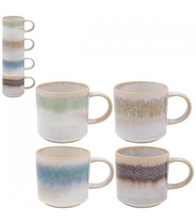 MUG REACTIVE GLAZE 400ML EMPILABLE SET DE 4