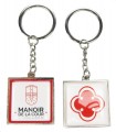 PORTE CLEFS CARRE 2 FACES PERSONNALISE 3.6X9.5CM