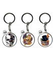 SET 12 PORTE CLEFS ROND CRANE ASS 3.5X9CM