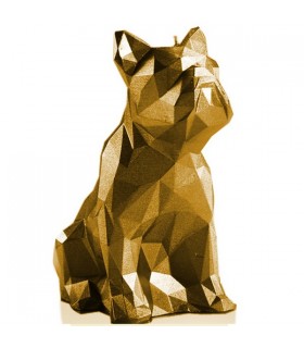 BOUGIE BULLDOG ORIGAMI GOLD 24H 15X7.5X13